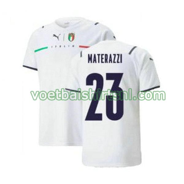 voetbalshirt italië mannen 2021 2022 uit materazzi 23 wit