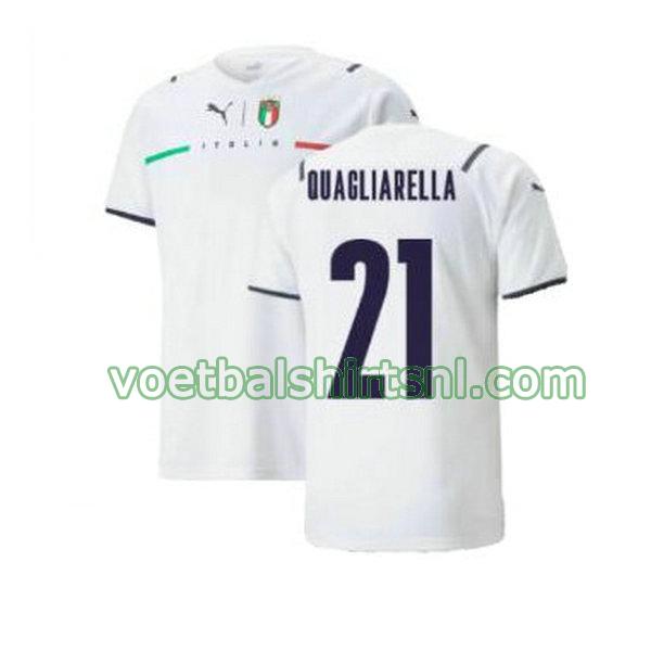voetbalshirt italië mannen 2021 2022 uit quagliarella 21 wit