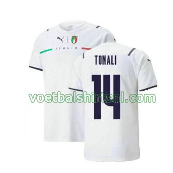 voetbalshirt italië mannen 2021 2022 uit tonali 14 wit