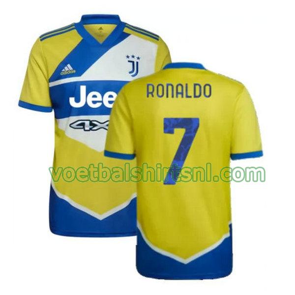 voetbalshirt juventus mannen 2021 2022 3e ronaldo 7 geel blauw