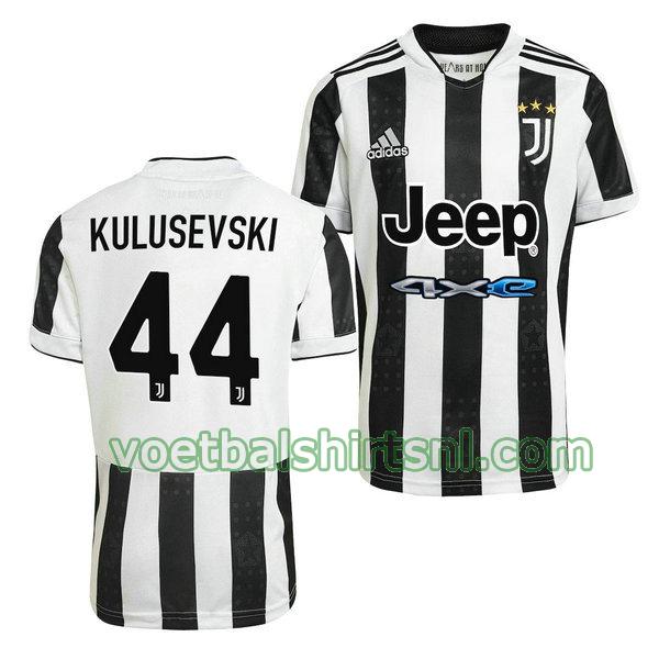 voetbalshirt juventus mannen 2021 2022 thuis dejan kulusevski 44 zwart wit