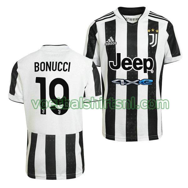 voetbalshirt juventus mannen 2021 2022 thuis leonardo bonucci 19 zwart wit