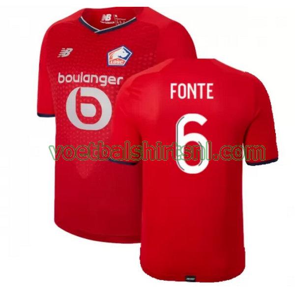 voetbalshirt lille osc mannen 2021 2022 thuis fonte 6 rood