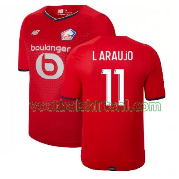voetbalshirt lille osc mannen 2021 2022 thuis l araujo 11 rood