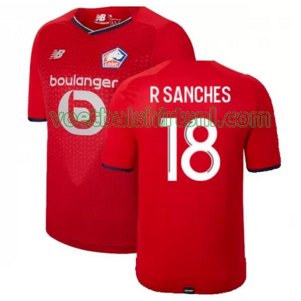 voetbalshirt lille osc mannen 2021 2022 thuis r sanches 18 rood