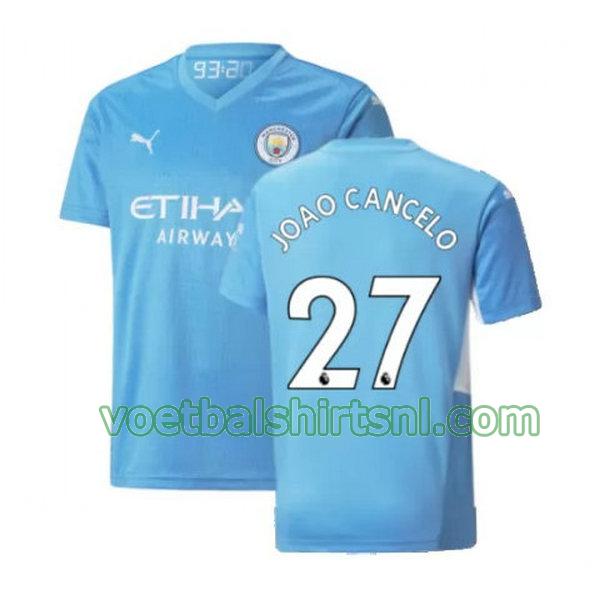 voetbalshirt manchester city mannen 2021 2022 thuis joao cancelo 27 blauw