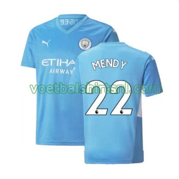 voetbalshirt manchester city mannen 2021 2022 thuis mendy 22 blauw