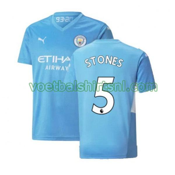 voetbalshirt manchester city mannen 2021 2022 thuis stones 5 blauw