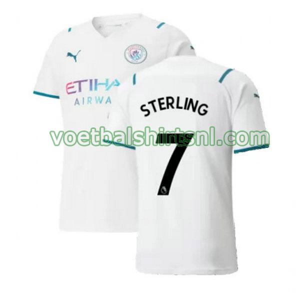voetbalshirt manchester city mannen 2021 2022 uit sterling 7 wit
