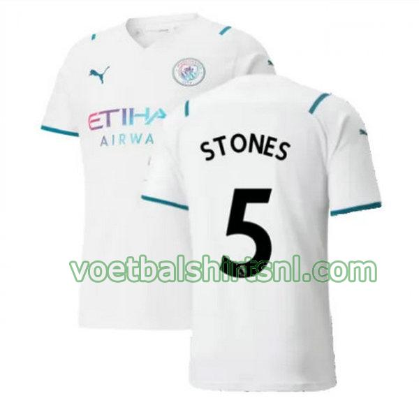 voetbalshirt manchester city mannen 2021 2022 uit stones 5 wit