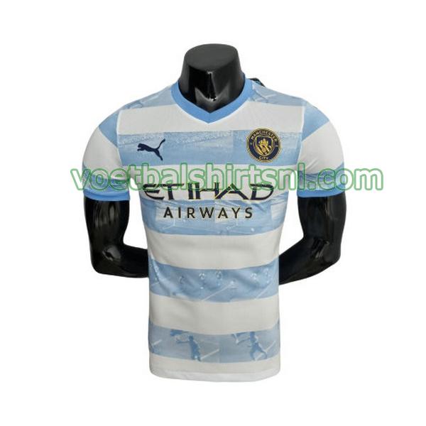 voetbalshirt manchester city mannen 2022 2023 special edition blauw wit player
