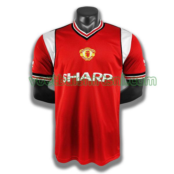 voetbalshirt manchester united mannen 1985 thuis player rood