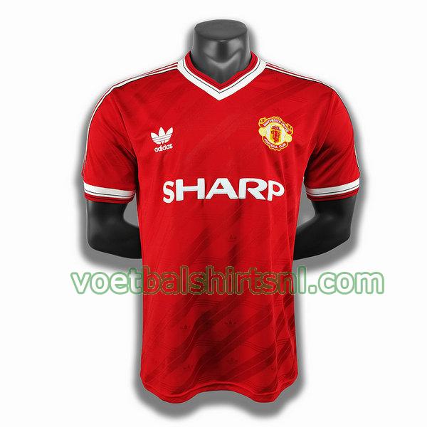 voetbalshirt manchester united mannen 1986 thuis player rood