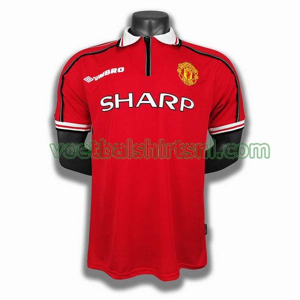 voetbalshirt manchester united mannen 1998 1999 thuis player rood