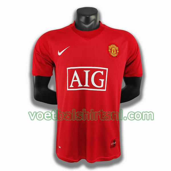 voetbalshirt manchester united mannen 2007 2008 thuis player rood