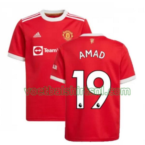 voetbalshirt manchester united mannen 2021 2022 thuis amad 19 rood