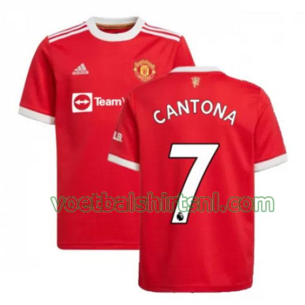 voetbalshirt manchester united mannen 2021 2022 thuis cantona 7 rood