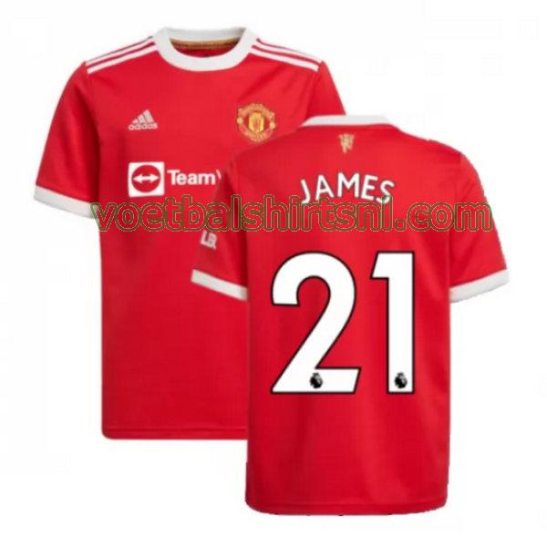 voetbalshirt manchester united mannen 2021 2022 thuis james 21 rood