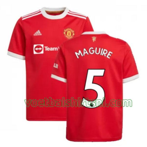 voetbalshirt manchester united mannen 2021 2022 thuis maguire 5 rood