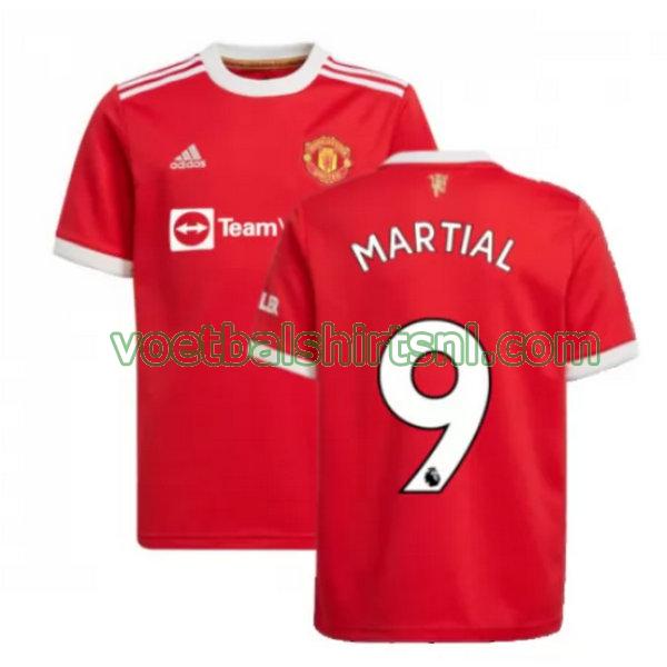 voetbalshirt manchester united mannen 2021 2022 thuis martial 9 rood
