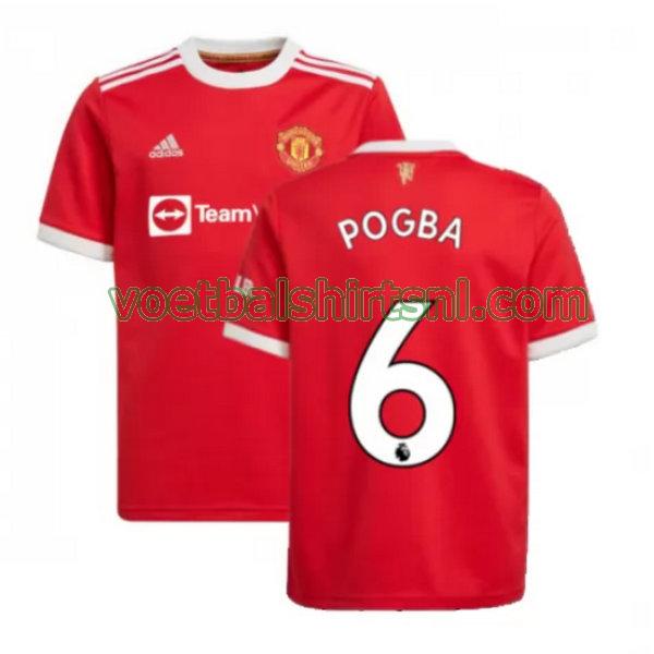 voetbalshirt manchester united mannen 2021 2022 thuis pogba 6 rood
