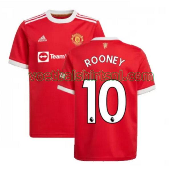 voetbalshirt manchester united mannen 2021 2022 thuis rooney 10 rood