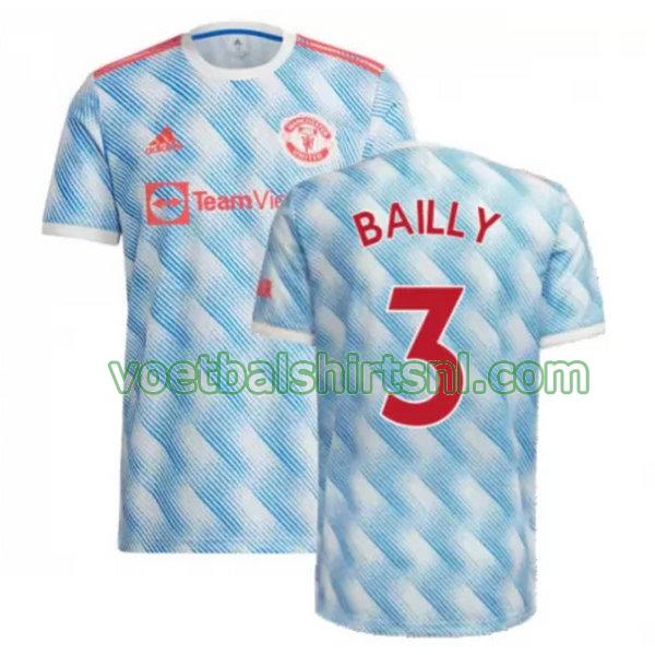 voetbalshirt manchester united mannen 2021 2022 uit bailly 3 blauw
