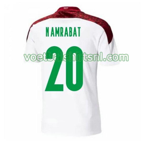 voetbalshirt marokko mannen 2020-2021 uit n.amrabat 20 wit