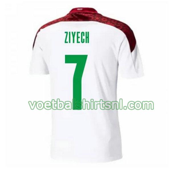 voetbalshirt marokko mannen 2020-2021 uit ziyech 7 wit