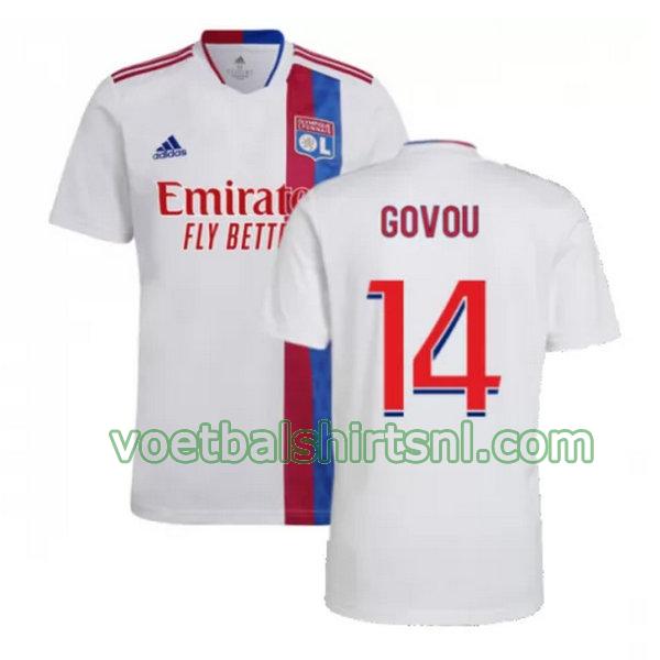 voetbalshirt olympique lyon mannen 2021 2022 thuis govou 14 wit