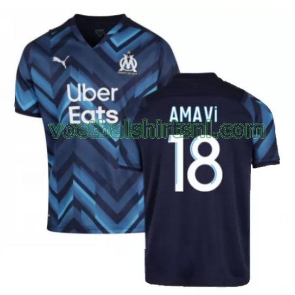 voetbalshirt olympique marseille mannen 2021 2022 uit amavi 18 blauw