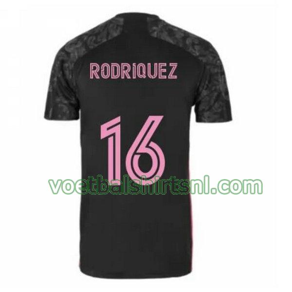 voetbalshirt real madrid mannen 2020-2021 3e rodriquez 16 zwart
