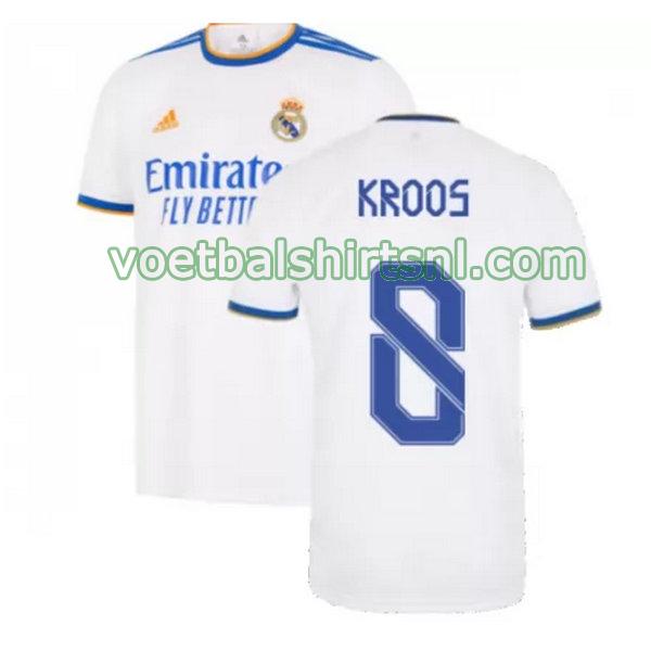 voetbalshirt real madrid mannen 2021 2022 thuis kroos 8 wit