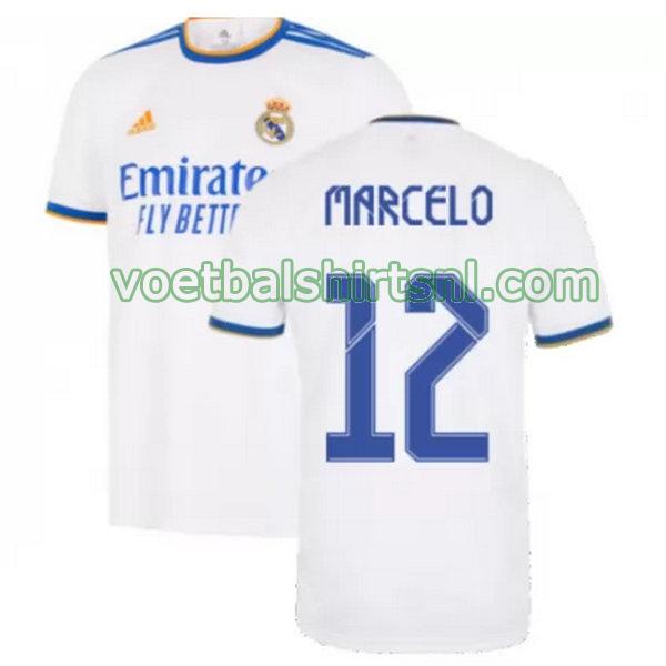 voetbalshirt real madrid mannen 2021 2022 thuis marcelo 12 wit