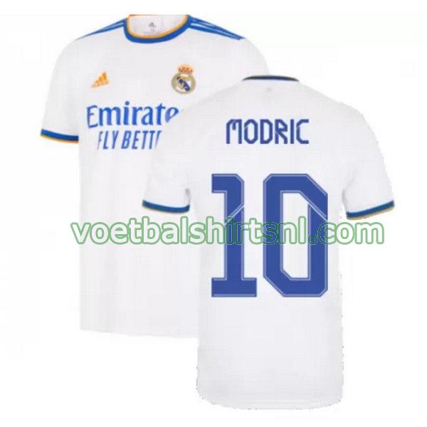 voetbalshirt real madrid mannen 2021 2022 thuis modric 10 wit