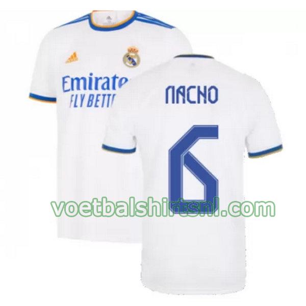 voetbalshirt real madrid mannen 2021 2022 thuis nacho 6 wit