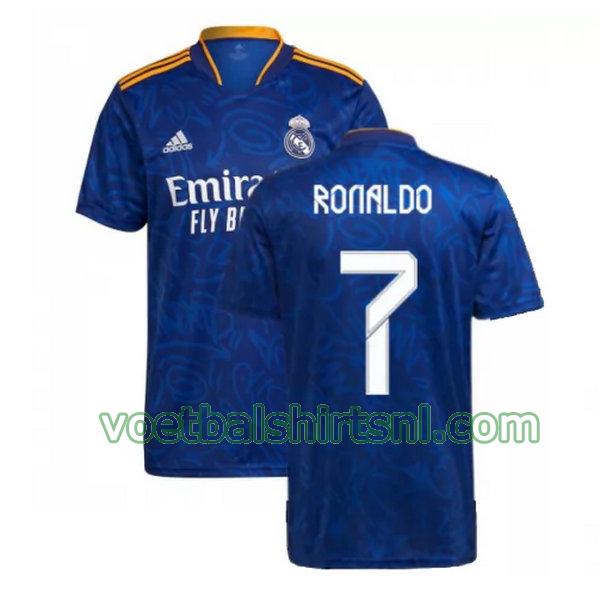 voetbalshirt real madrid mannen 2021 2022 uit ronaldo 7 blauw