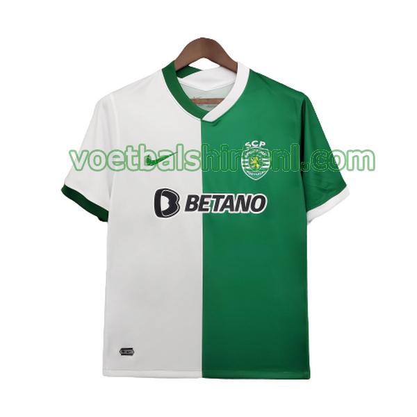 voetbalshirt sporting lissabon mannen 2021 2022 pre-match training groen wit