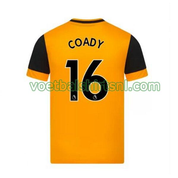 voetbalshirt wolves mannen 2020-2021 thuis coady 16 geel