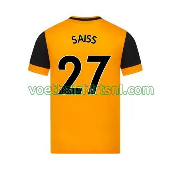 voetbalshirt wolves mannen 2020-2021 thuis saiss 27 geel