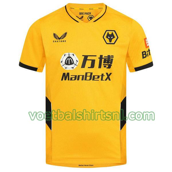 voetbalshirt wolves mannen 2021 2022 thuis thailand geel