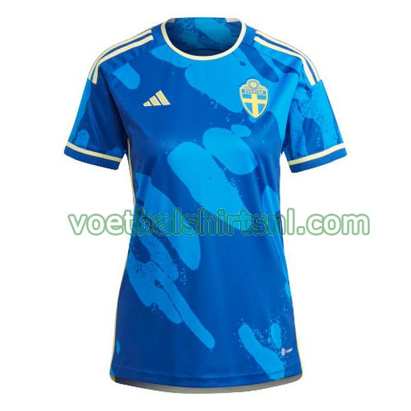 voetbalshirt zweden dames 2023 uit blauw