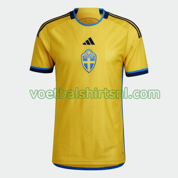 voetbalshirt zweden mannen 2022 thuis thailand geel