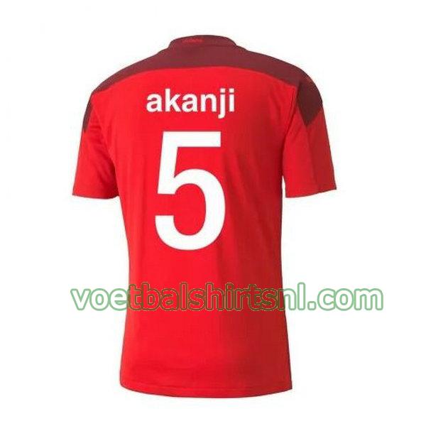 voetbalshirt zwitserland mannen 2020-2021 thuis akanji 5 rood