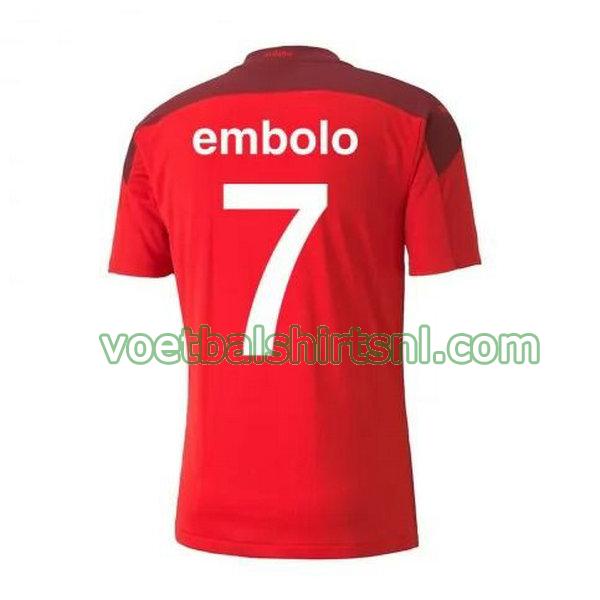 voetbalshirt zwitserland mannen 2020-2021 thuis embolo 7 rood