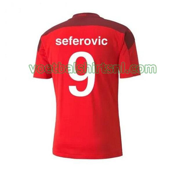 voetbalshirt zwitserland mannen 2020-2021 thuis seferovic 9 rood